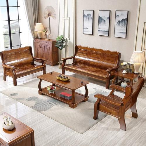 全实木沙发组合农村经济型木质简约小户型中式客厅家具香樟木沙发