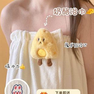 可浴袍穿大人可爱浴裙洗澡家用吸水浴巾女裹巾毛巾可三件套裹速干