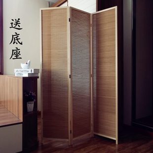 简约现代实木竹子隔断茶室客厅书房间隔日式 屏风隔断折屏中式 玄关