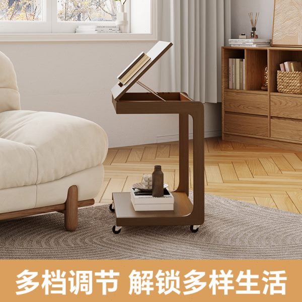 可移动边几小桌子实木沙发旁边柜带轮小茶几卧室床边简约床头柜