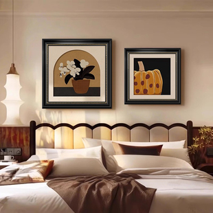 中古风装饰画高级感法式复古抽象客厅壁画餐厅组合挂画卧室床头画