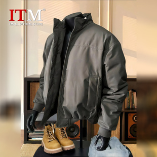美式硬汉飞行夹克男外套男士2025新款冬装高级感痞帅加厚棉服男款