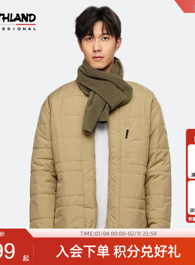 诺诗兰户外保暖棉服男式冬季新款防泼水防风无领外套NPJCT5647E