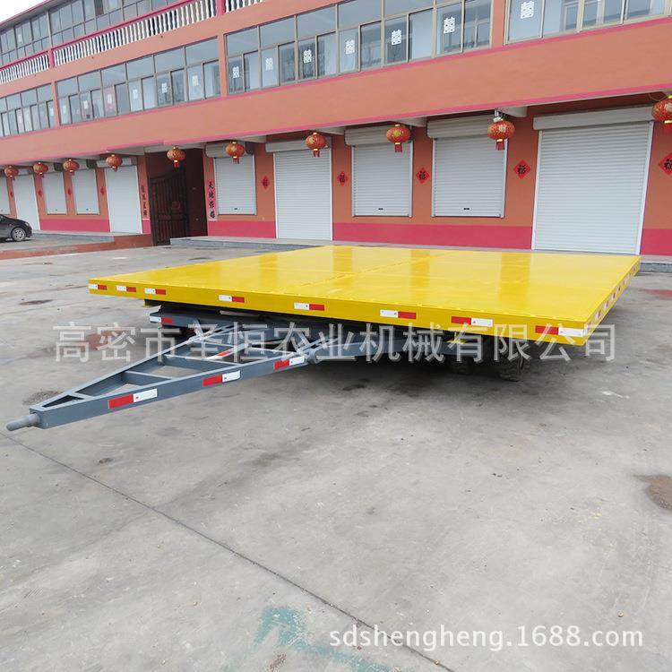 码头货物运输平板拖车工具车拖拉机挂车5000x50005吨重型拖车