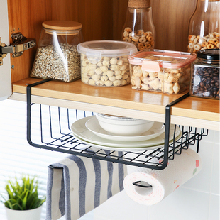 厨房挂篮置物架橱柜下吊柜挂钩衣柜整理收纳宿舍长方形分层储物架