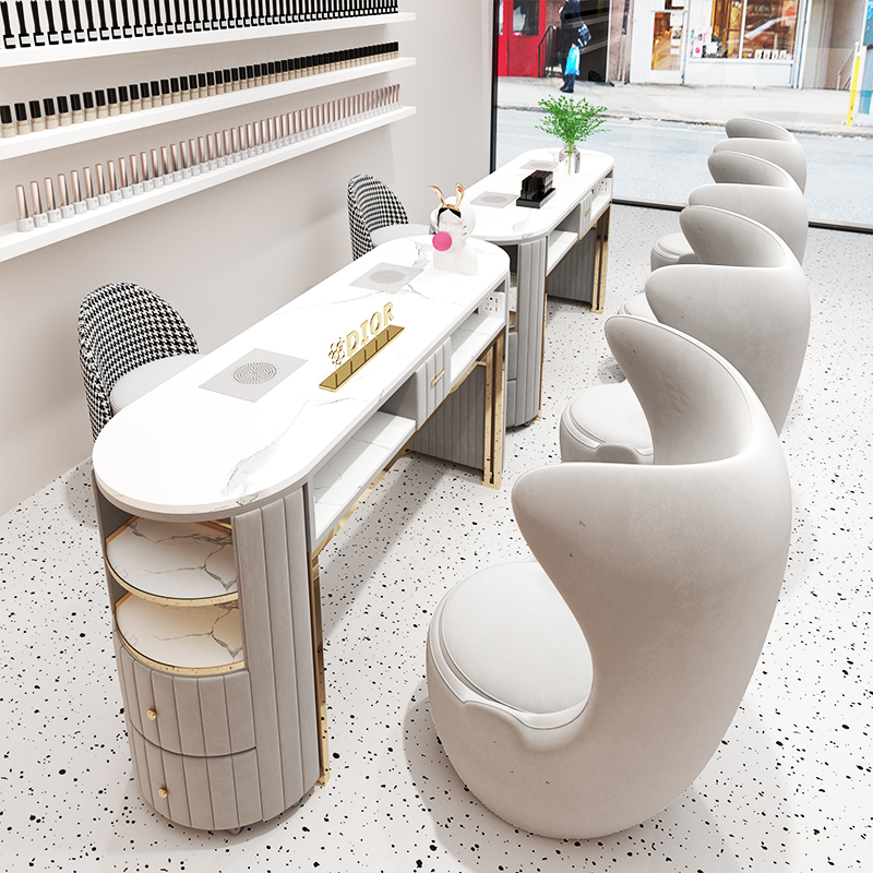 中闽芸尚吸尘器美甲桌椅装自带插座多功能美甲台一站式配齐