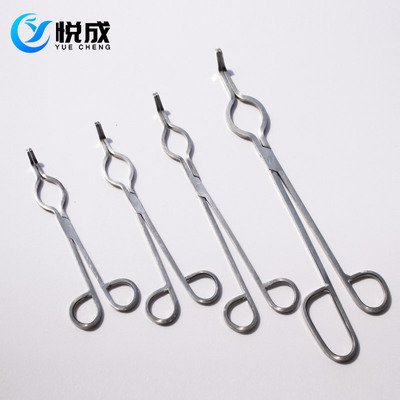 3锈钢坩埚钳23555CM 实验室用瓷坩埚夹子 高温电炉夹子 方形马弗