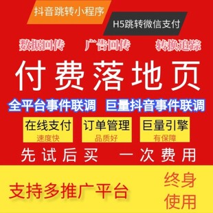 巨量抖音广告付费落地页链接企业微信h5支付申请系统推广后台回传