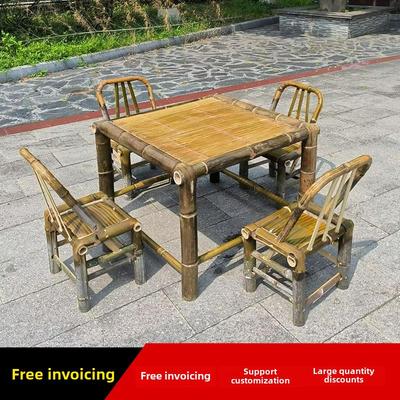 竹桌椅组合户外庭院竹桌椅咖啡桌竹桌椅餐桌桌椅炉边煮茶竹家具阳