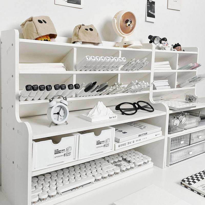 学生桌面置物架多层一体收纳盒办公桌斜插式笔筒多功能分层收纳层