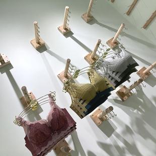 创意实木质内衣展示架上墙挂墙陈列架服装店货架内裤文胸收纳架子