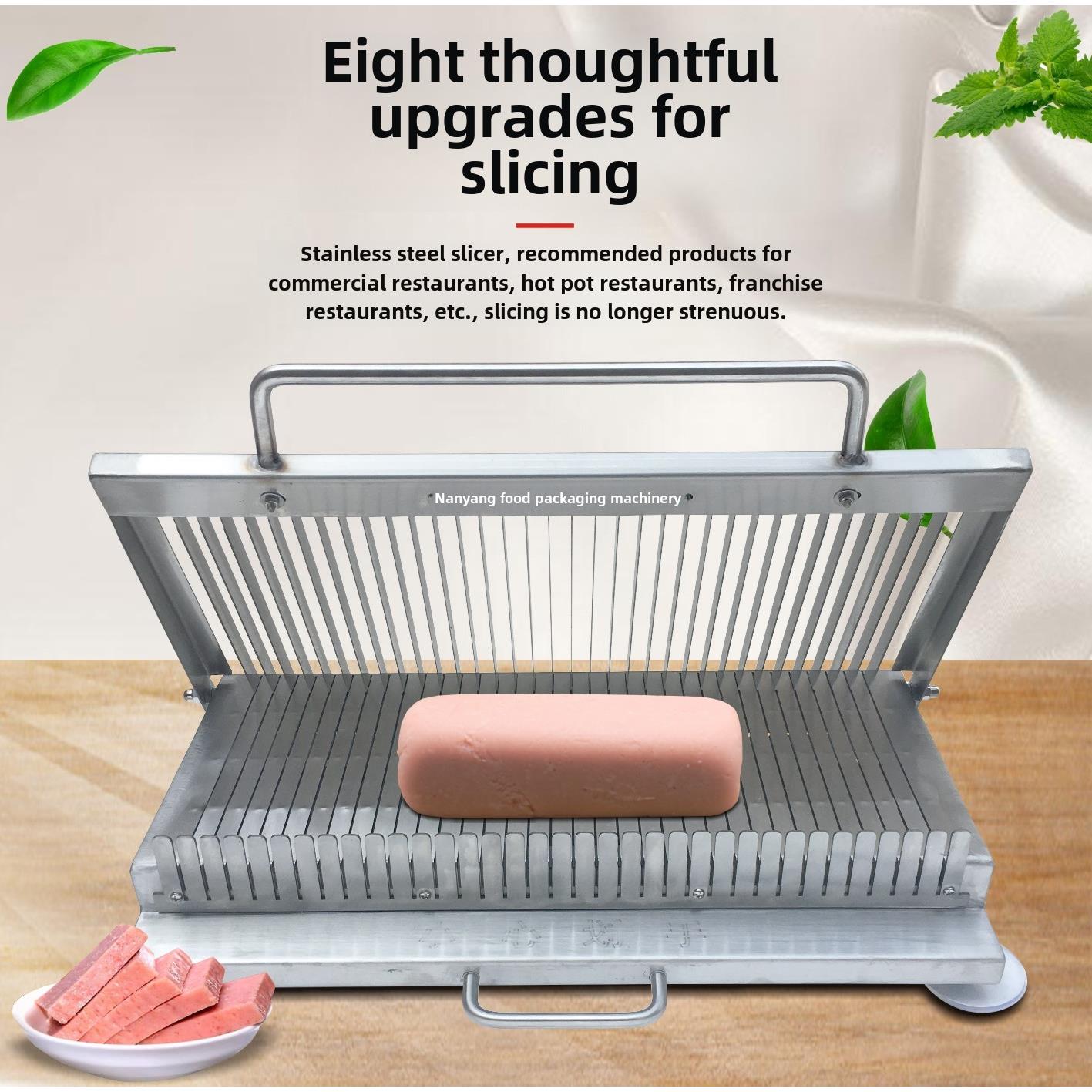手动切片机果冻皮冷冻豆腐午餐肉鸭血火腿肠南阳厂直销不锈钢刀切