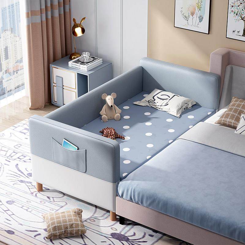 婴儿宝宝儿童床拼接加宽床边实木皮质软包科技帆布腰带护栏男孩女,住宅家具,儿童拼接床,淘宝优惠券,粉丝福利购,淘宝优惠卷