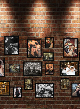 复古男士油头发型理发店装饰画美发店壁画eho海报发廊挂画