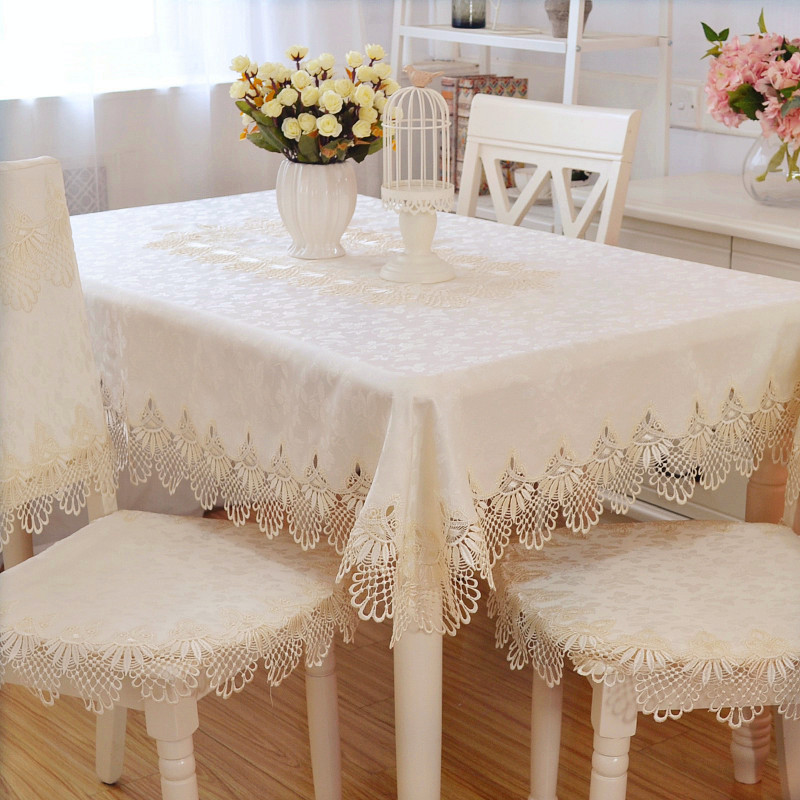 欧式蕾丝餐桌布布艺椅椅垫装长方形茶几现代正方形圆桌布
