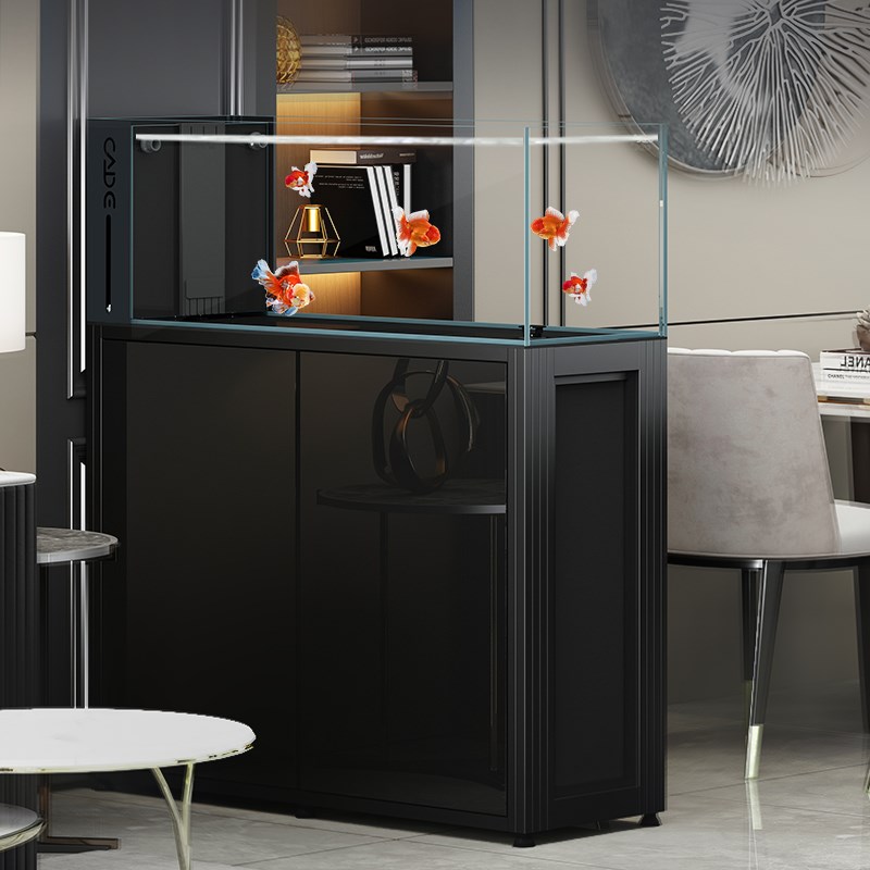 彩鲽彩蝶生态溪流缸鱼缸屏风缸超白玻璃干湿分离底滤铝合金家用