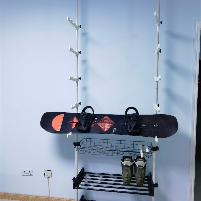 滑雪板主题家庭收纳架子免打孔滑板陆地冲浪板雪具展示架雪板架