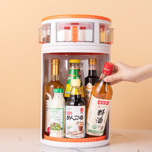 旋转调料置物架家用台面厨房用品大全调味瓶储物柜调味品架收纳盒
