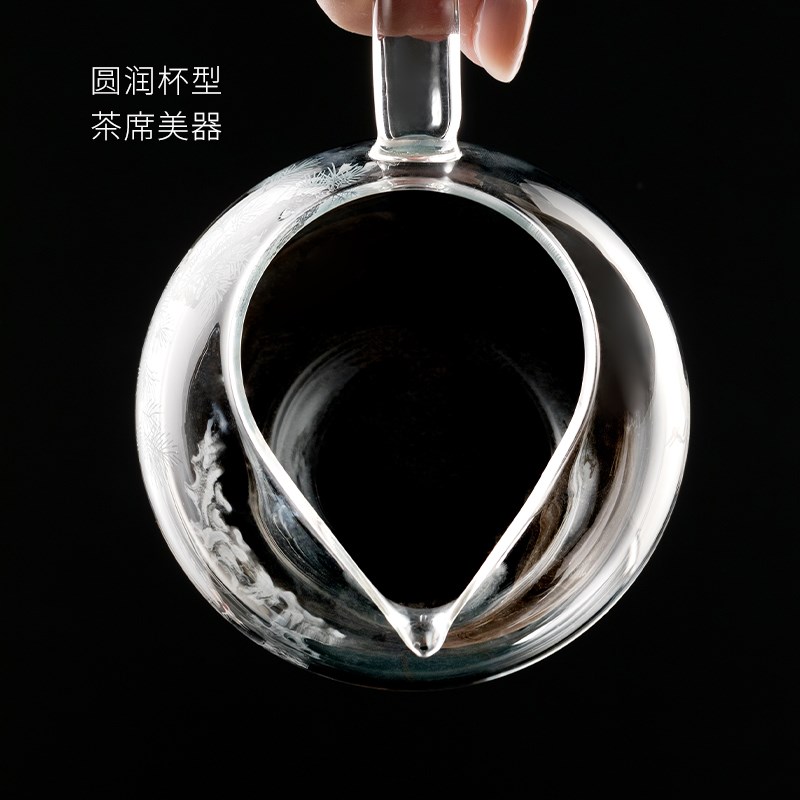 妙莲天香加厚透明玻璃公道杯单个茶海分茶器家用茶具茶漏配件