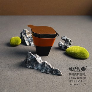一壶三杯功夫茶具户外随身泡茶装 飞形物山川石旅行茶具便携式 备