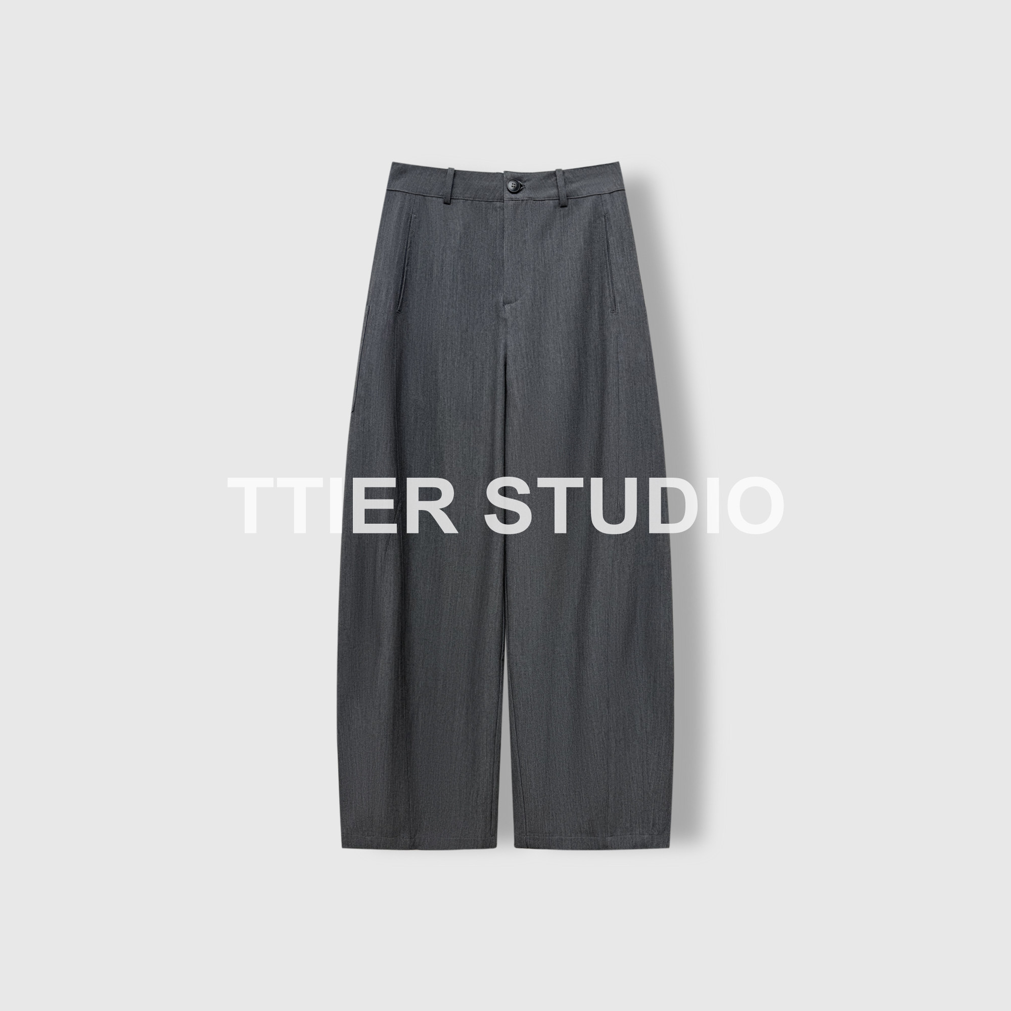 TTIER | 反复爱上的灰西裤  | 3.1订单极简风羊毛混纺西裤636076
