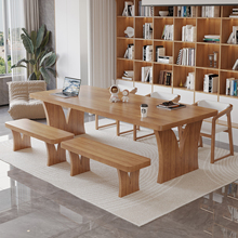 北欧实木大长书桌双人学习桌家用去客厅化长桌办公室电脑桌工作台