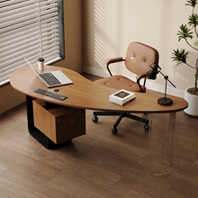 实木书桌老板桌总裁办公室电脑桌工作台带插座客厅家用长桌子创意