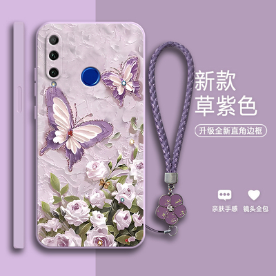 油画蝴蝶适用华为荣耀20i手机壳honor10i硅胶保护套全包防摔男女软hry一aloota网红al00ta外壳hryal新款i20潮