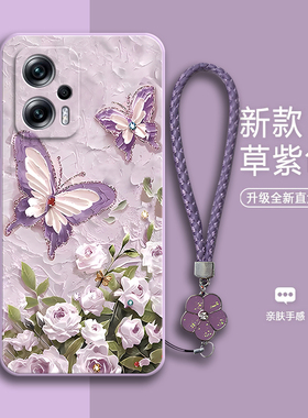 油画蝴蝶适用红米Note11tPro+手机壳n11tpor小米新款5G硅胶套not全包11t防摔pro十加redmi男noto女nont外壳nt