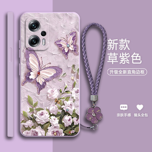 油画蝴蝶适用红米Note11tPro 5G硅胶套not全包11t防摔pro十加redmi男noto女nont外壳nt 手机壳n11tpor小米新款