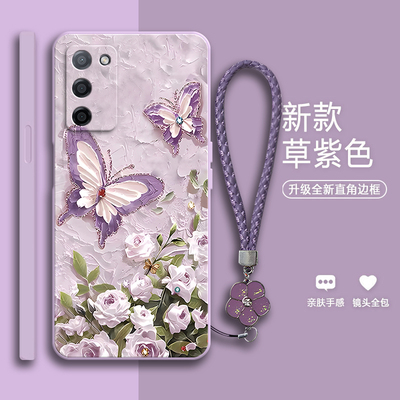 油画蝴蝶适用oppoa555g手机壳A55S硅胶5G全包OPPO防摔oppa0ppo套0pp0ppoA高颜值opa新款oppopemm男00女pemm20