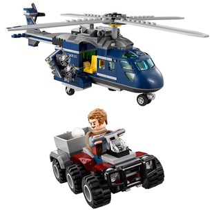 恐龙侏罗纪系列迅猛升布鲁t直龙机追踪儿童益智积木9装玩具75拼28