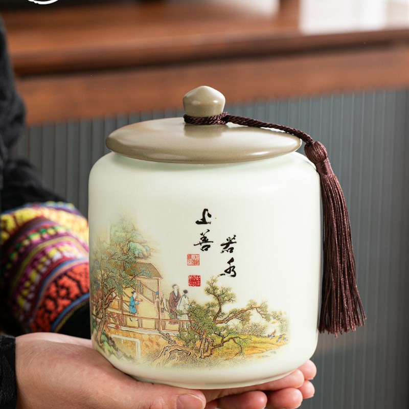 覆古陶瓷茶罐空茶罐高端茶叶储存罐密封罐家用防潮茶叶储存罐