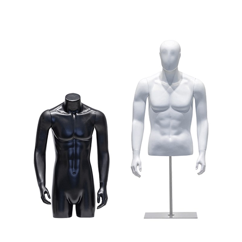 男模特半身假人体黑白人台男装服装店橱窗道具人偶模型展示架全身