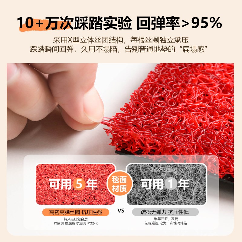 入户门地垫门口进门脚垫丝圈进户门垫外乔迁红色喜庆出入平安地毯