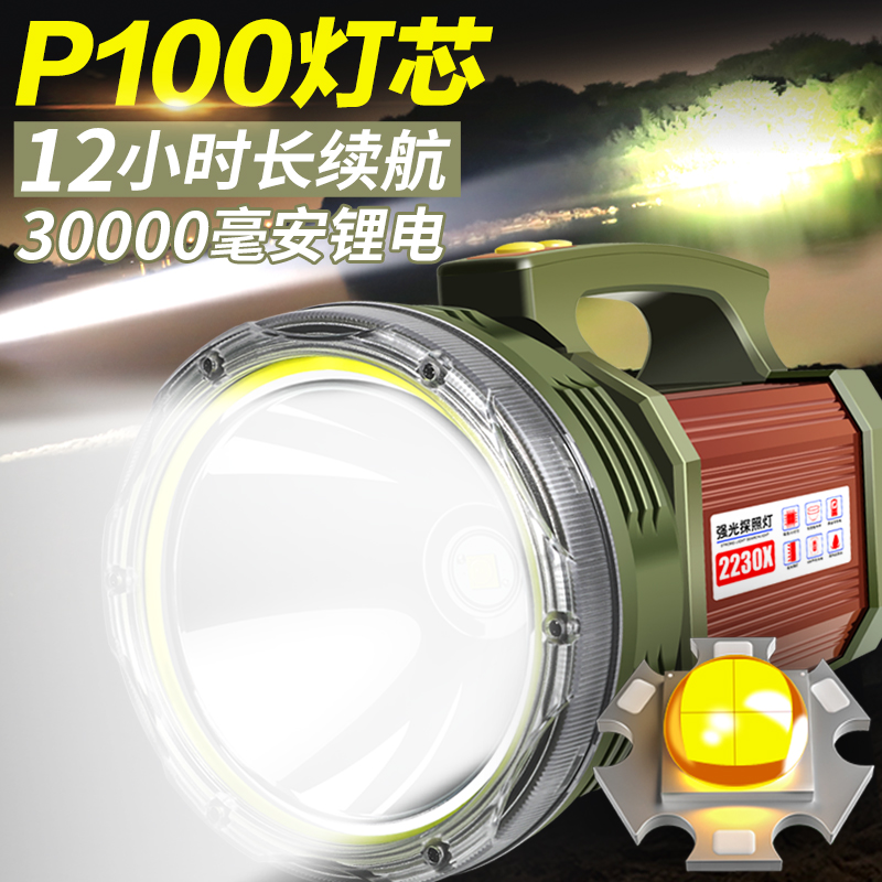 翰光P100强光手电筒充电户w外超亮远程工地用led大功率疝气探照灯