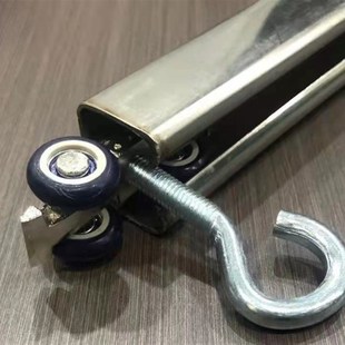 棉门帘轨道滑轮洗车房r防水门帘推拉滑道吊轮防尘隔断长不锈钢