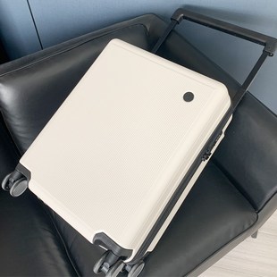 简约白色旅行箱子20寸登机箱万向轮宽拉杆箱双封闭内饰行李箱男女