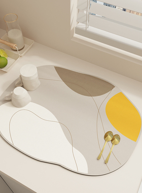 厨房沥水垫吧台碗盘杯子防霉干燥垫酒店洗手台吸水速干隔水隔热垫