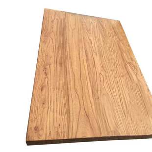 北方老榆木实木板餐桌面吧台板飘窗自然边工作台会议桌子板子定制