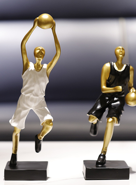 现代创意儿童房酒柜装饰品摆件电视柜橱柜书房摆设工艺品篮球人物