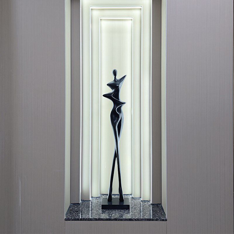 轻奢玄关柜摆件竖高客厅电视柜装饰品意式极简人物雕塑高级艺术感
