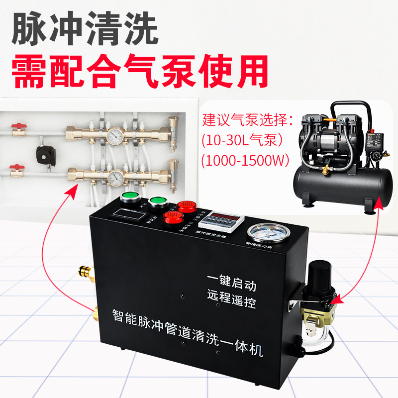 地暖清洗机脉冲洗主机商用智能全自动多功能管道地热自来水管清洁