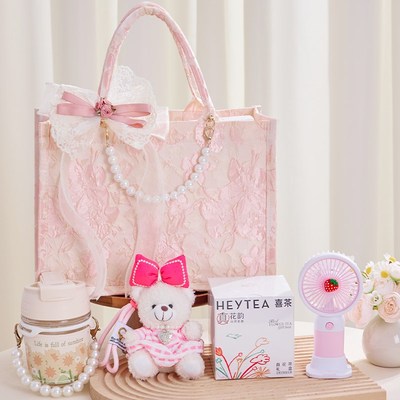 刺绣手提包伴手礼女伴娘实用结婚礼盒空盒子小众高级感帆布礼物袋