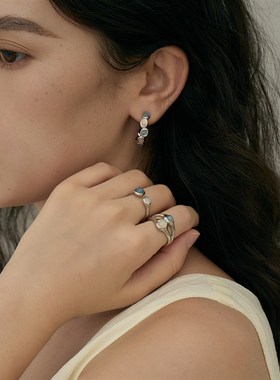 【新款】ARSIS曦海波光月影单层双层戒指法式精致小众开口戒女