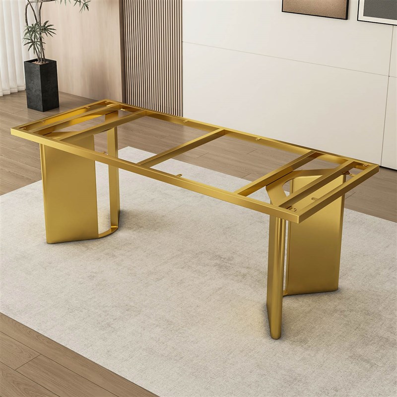 大理石餐台脚不锈钢桌脚奢石茶台底座岩板大板桌腿支架轻奢金属腿