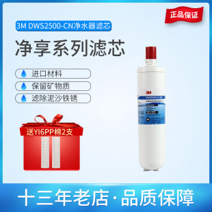 3M净水器净享DWS2500 CN活性S炭送001前置pp棉 CN主滤芯DWS2500