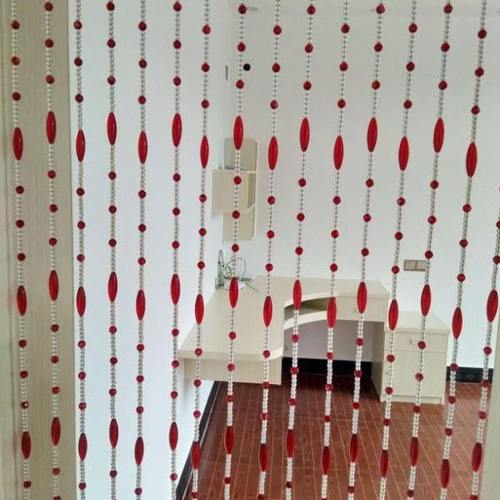 客厅高档水晶珠帘大气隔断沙发水晶玄关装饰吊帘门帘红色橄榄珠帘