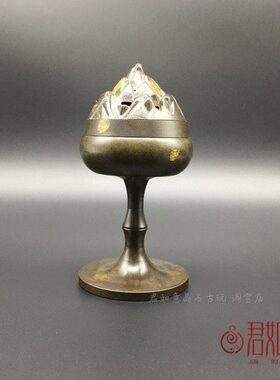 仿古纯铜博山炉家用室内香炉线香炉焚香炉家用盘香薰香炉创意