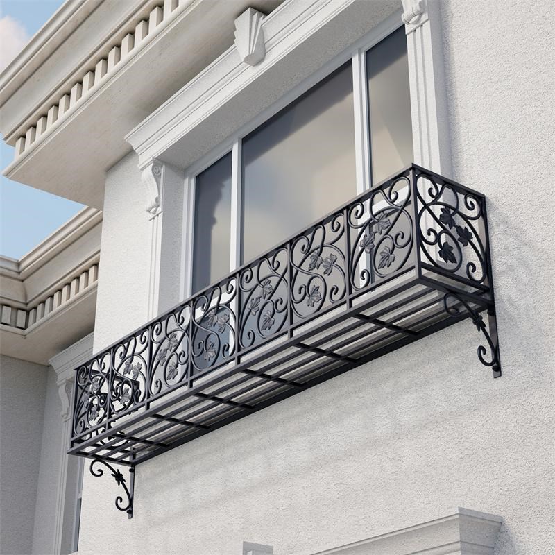 户外铝合金窗台花架阳台栏杆护栏悬E挂窗户壁挂花盆架花篮置物架